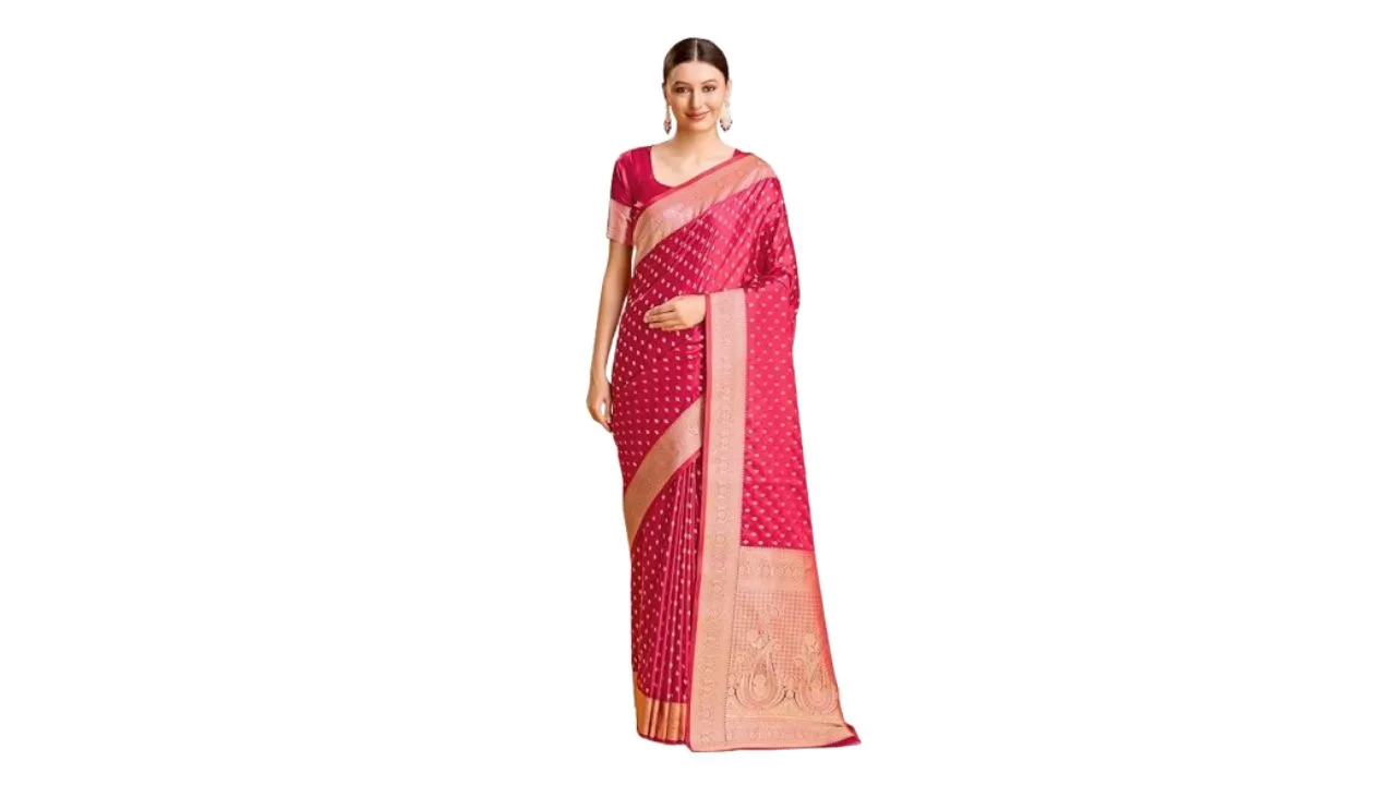 Monjolika Fashion Women's Blushing Banarasi Silk Saree 