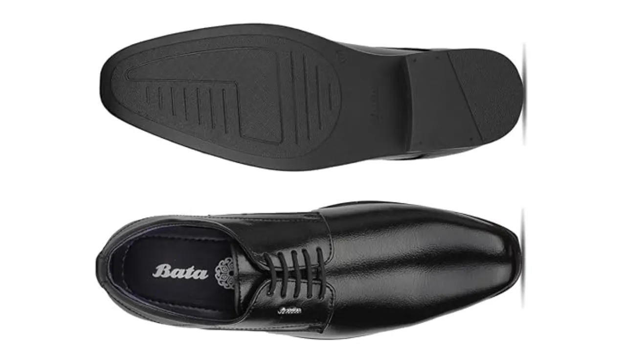 Bata 8216 Boss-Grip Black Derby Shoes for Men