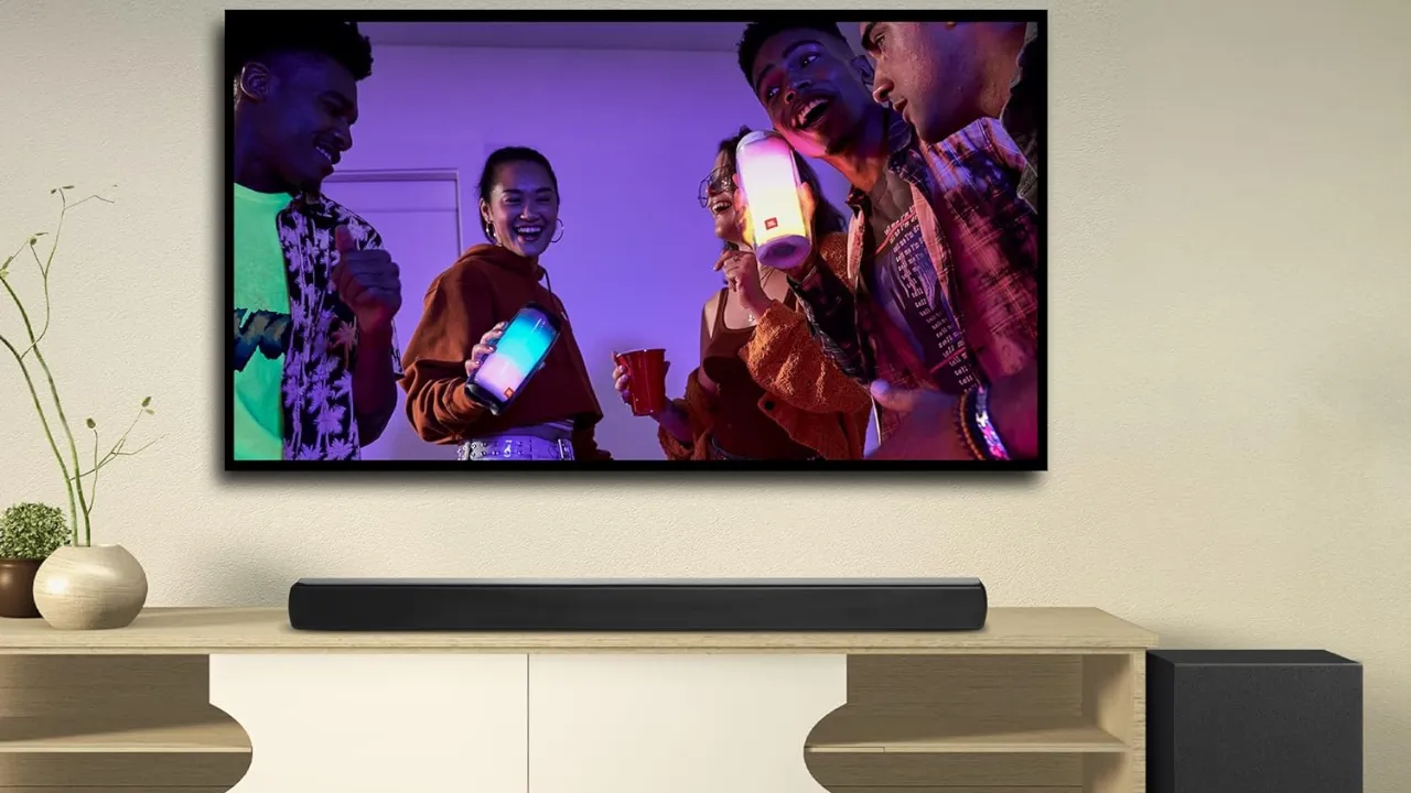 JBL Cinema SB241, Dolby Digital Soundbar with Wired Subwoofer for Extra Deep Bass, 2.1 Channel Home Theatre