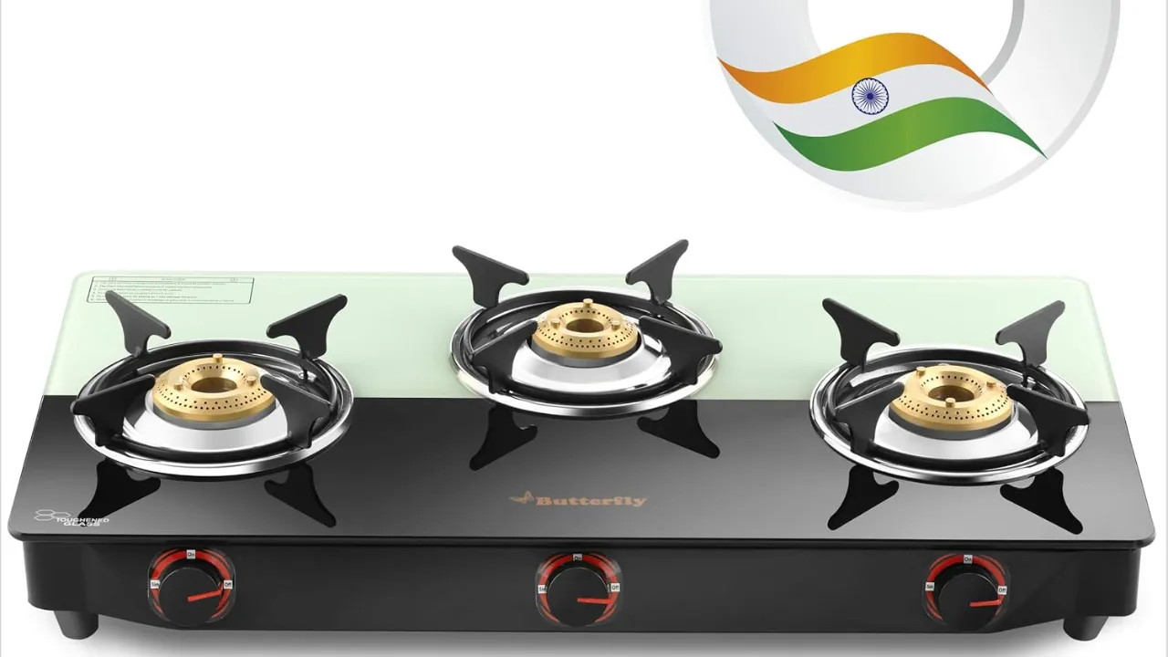 Butterfly Smart Plus Glass 3 Burner Gas Stove