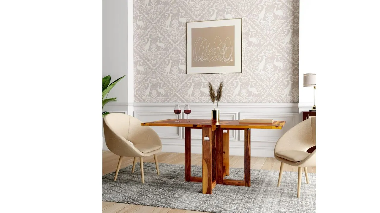 ANGEL FURNITURE Solid Foldable Dining Table 