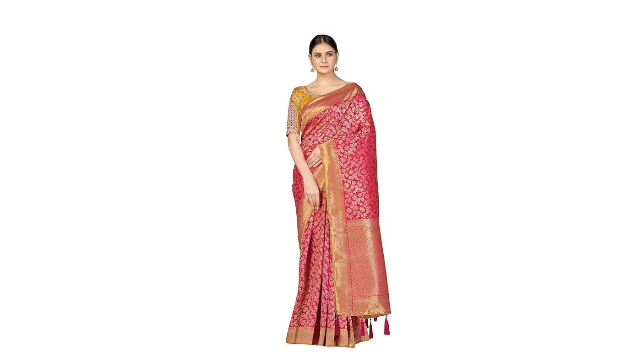 Monjolika Fashion Women's tissue silk saree 