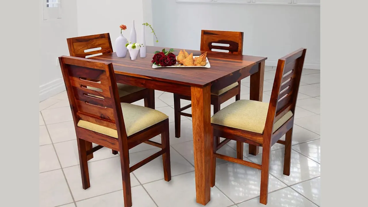 HANDWOOD FURNITURE Premium Sheesham Wood Dining Table 