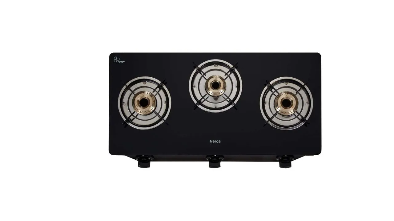 Elica Glass Top 3 Burner Gas Stove