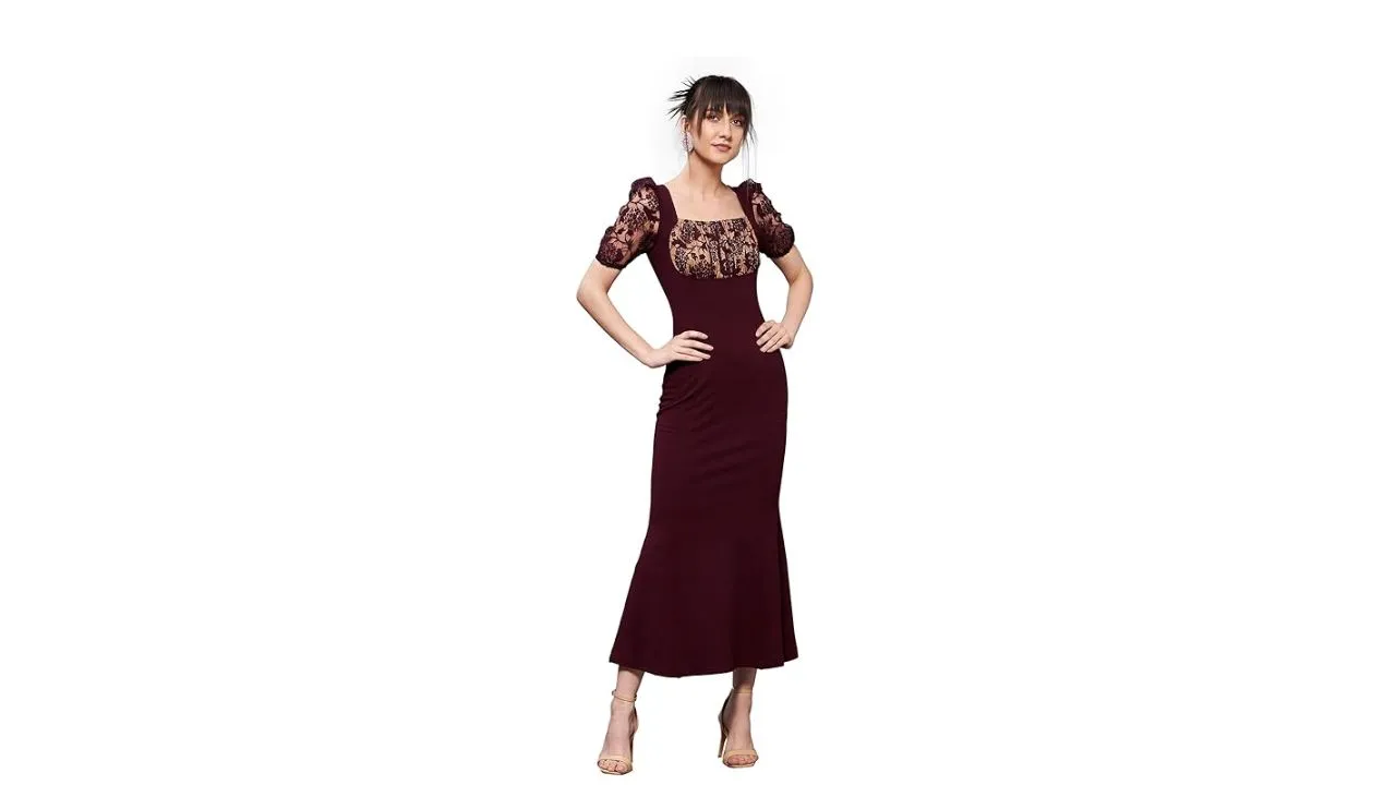 Miss Chase Women's Square Neck Dress 
