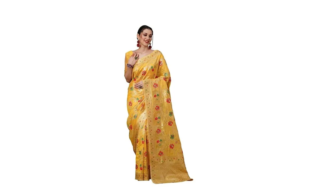 AKHILAM Women's Woven Saree 