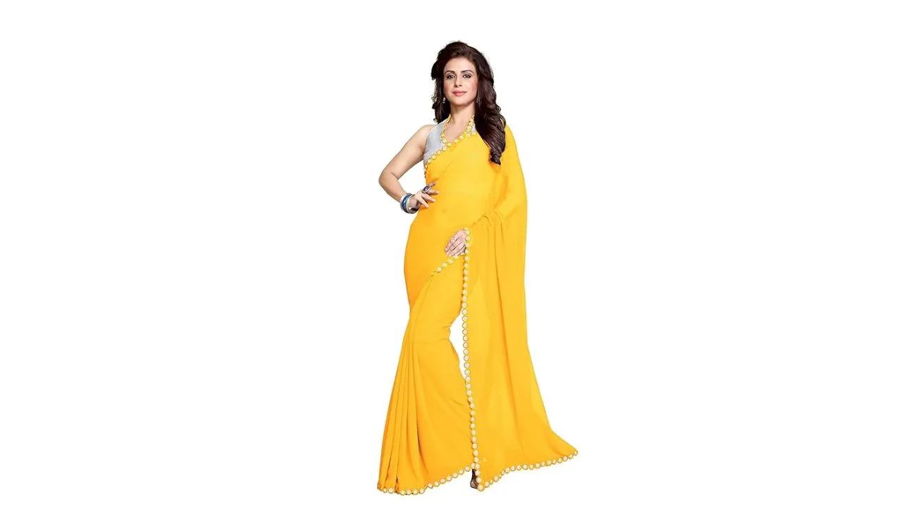 MIRCHI FASHION Sourbh Plain Saree 