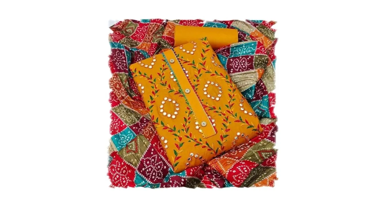 Sidhidata Women's Heavy Cotton Embroidery Salwar Suit 