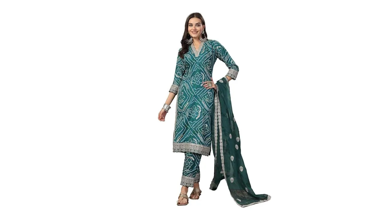 Stylum Women's Bandhani Straight Kurta 