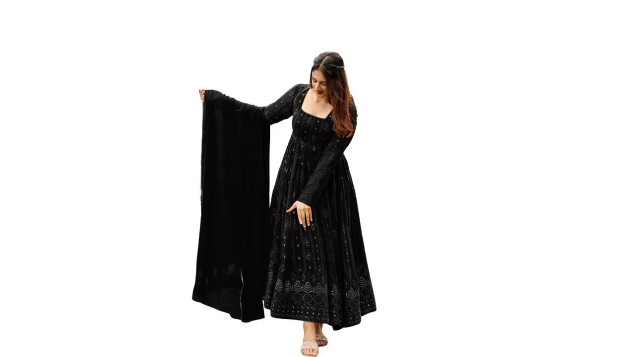  Kedar Fab Georgette Anarkali Kurta  