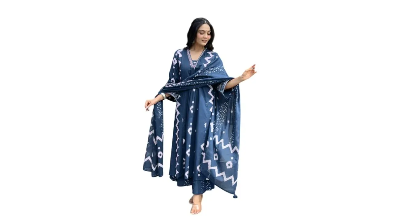 Rangnavi Anarkali Printed Kurta Set 