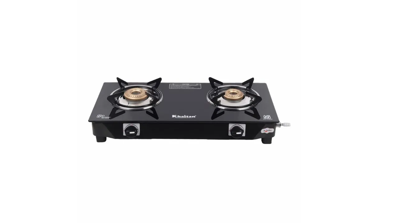 Khaitan 2 Burner Nano Black Glass Stove