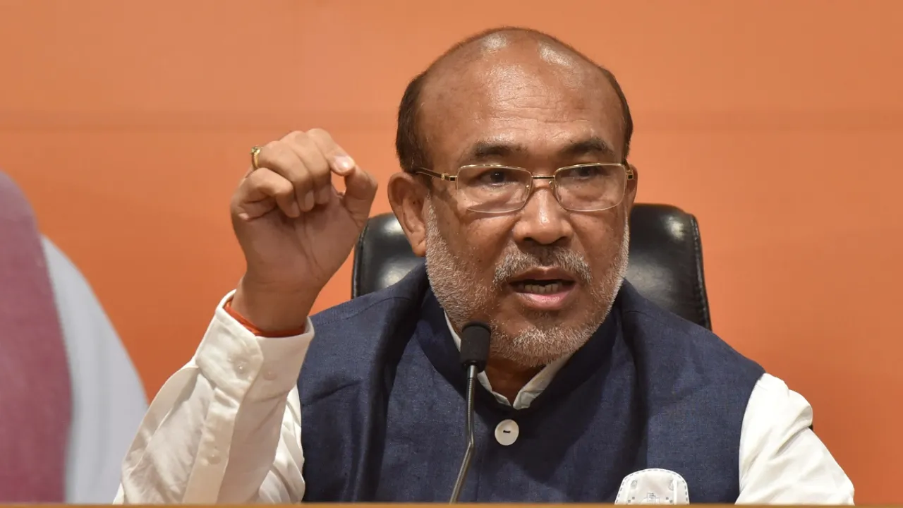  CM N Biren Singh appealed to all the communities of the state to forgive and forget the past mistakes and start a new life. Photograph: (PTI ) 