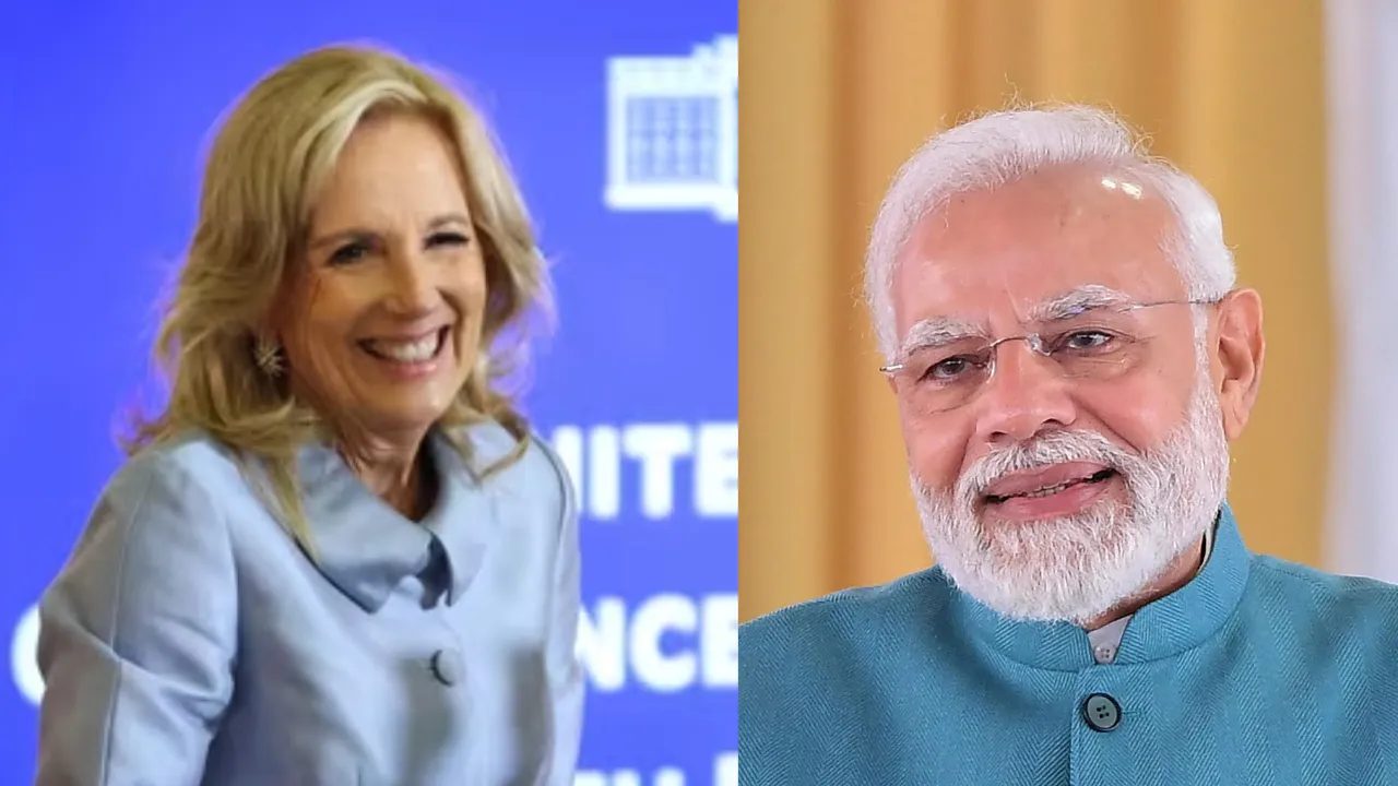  US First Lady Jill Biden received a 7.5-carat green lab-grown eco-friendly diamond worth $20,000 from the Indian Prime Minister Narendra Modi. Photograph: (Wion Web Team ) 