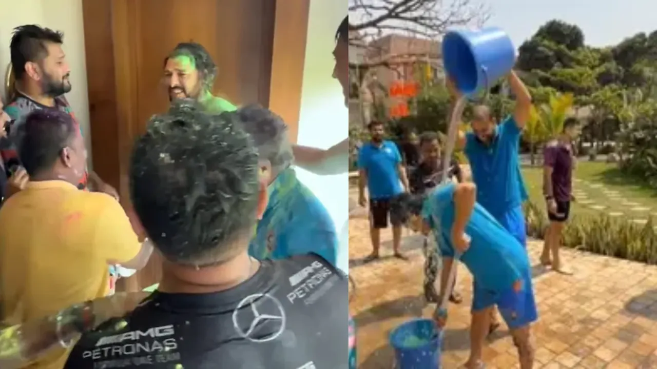 Holi, Sachin Tendulkar created a ruckus, entered the players' room and applied color gulal, video of the fun went viral (1)