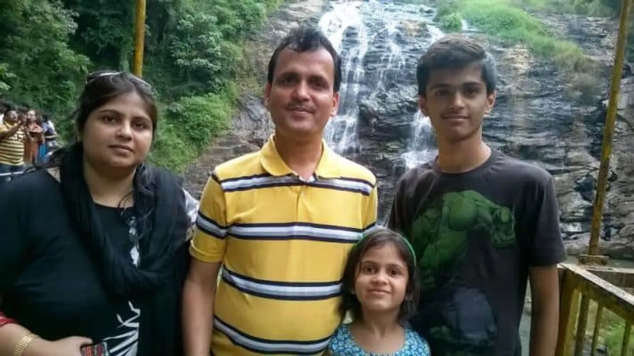 K R Chaube with family