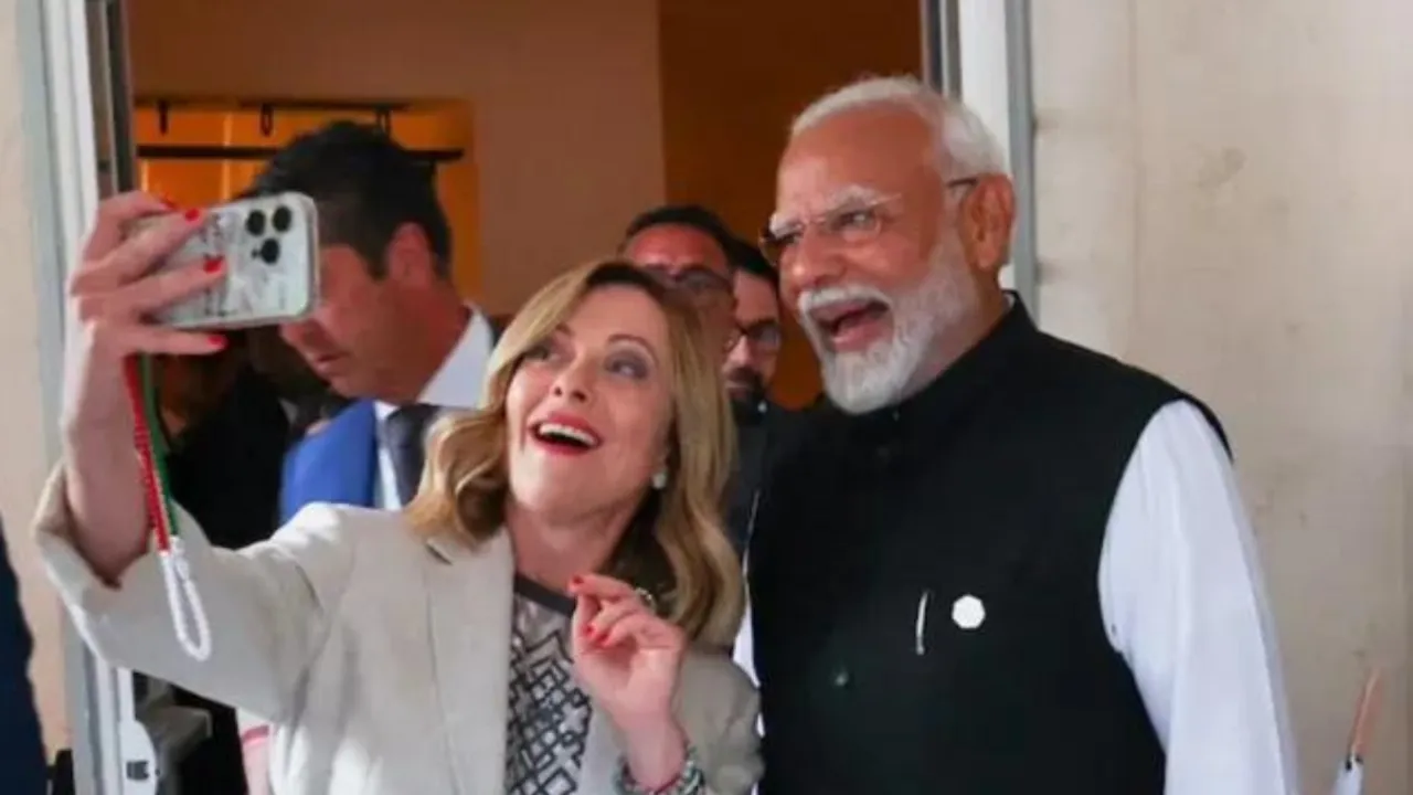 PM Modi And Giorgia Meloni Selfie