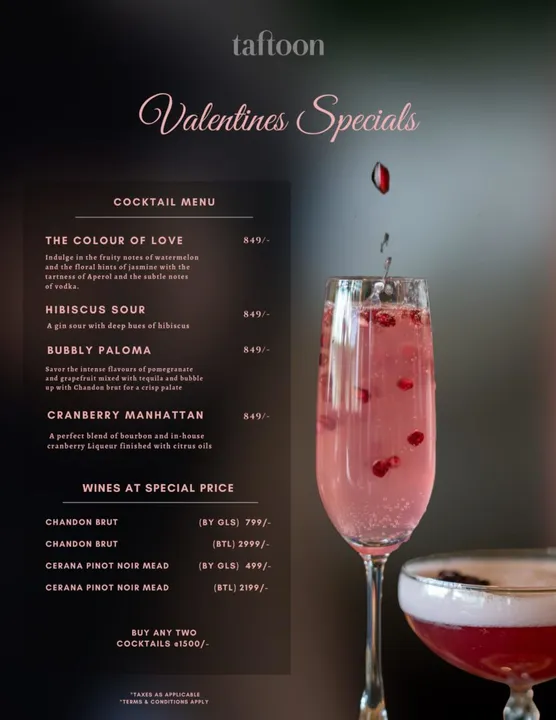 Valentine’s Cocktail trivia at Taftoon Bar and Kitchen, BKC