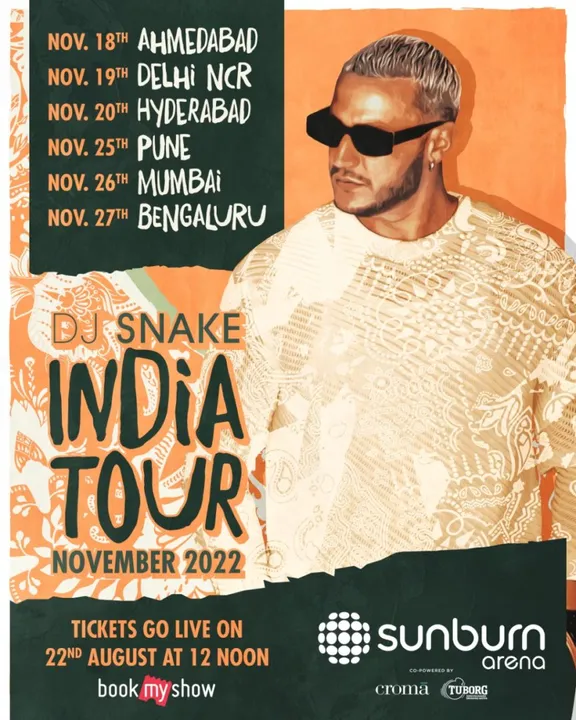 DJ Snake Announces Massive six city India Tour with Sunburn Arena