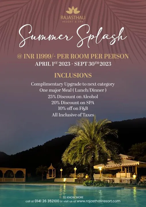 Summer Package, Rajasthali Resort and Spa Jaipur