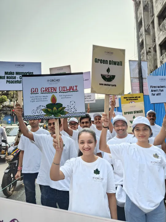 The Orchid Hotel, Mumbai Team's Silent Rally Promotes "SAY NO TO CRACKERS" This Diwali, Advocating for a Cleaner and Greener Celebration