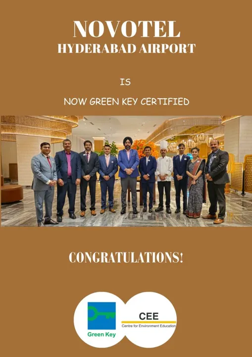 Novotel Hyderabad Airport becomes the first hotel in South India to receive the Green Key Certification for Sustainable Hospitality