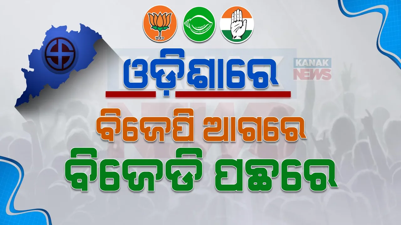  ଚାଲିଛି ଗଣତି, ଆସୁଛି ଟ୍ରେଣ୍ଡ । ବର୍ତ୍ତମାନ ସୁଦ୍ଧା ୫୦ ସିଟରେ ଆଗୁଆ ବିଜେପି, ୩୫ ସିଟରେ ଆଗୁଆ ବିଜେଡି ।