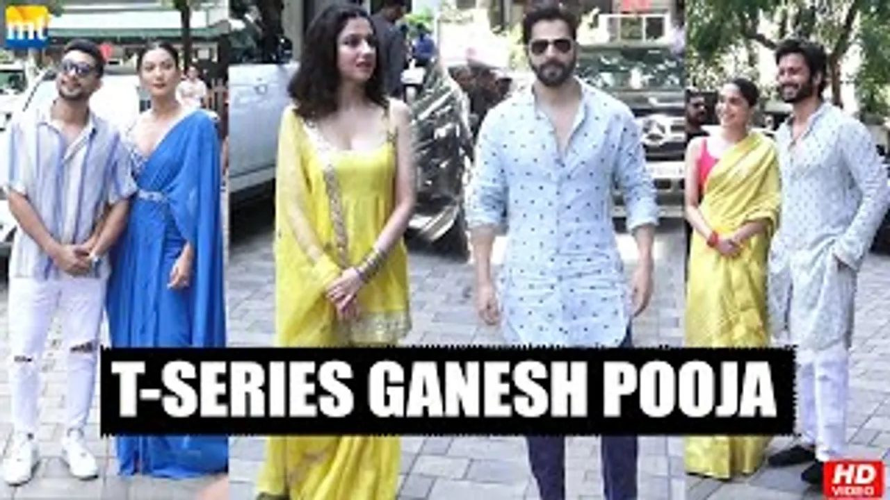 Rumoured GF BF Sharvari & Sunny Kaushal, Varun Dhawan, Gauahar Khan-Zaid Darbar And Others at T-Series Ganpati Pooja