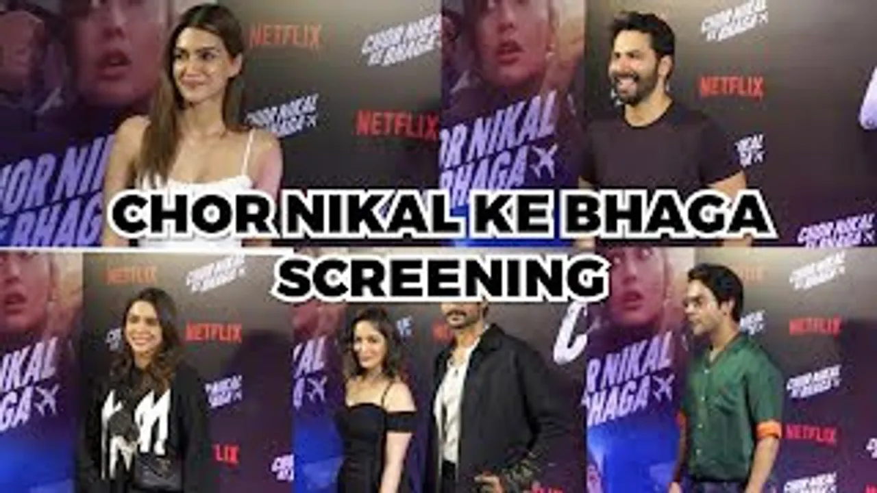 Varun Dhawan, Kriti Sanon, Sharvari, Sunny Kaushal, Yami Gautam, Rajkummar Rao At Chor Nikal Ke Bhaga Screening