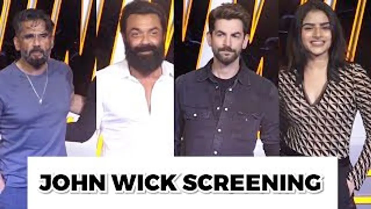 Suniel Shetty, Bobby Deol, Darshan Kumaar, Ahan Shetty, Avantika Dassani And Others At John Wick: Chapter 4 Screening