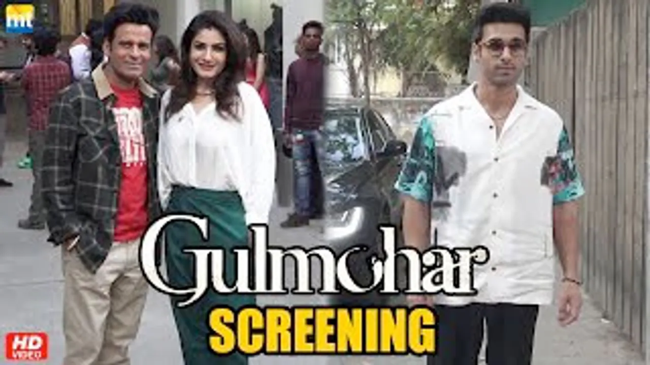 Gorgeous Raveena Tandon With Manoj Bajpayee And Pulkit Samrat At Gulmohar Screening