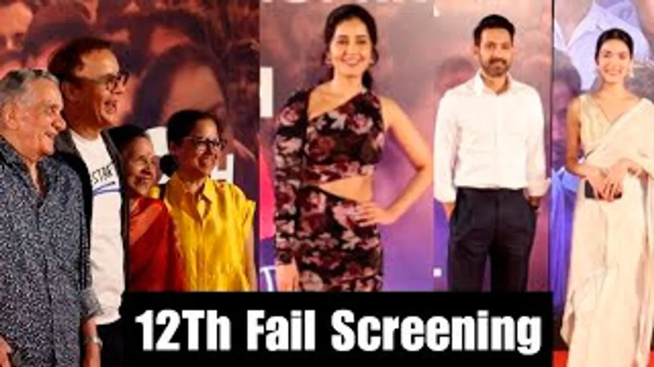 12th Fail Screening With Raashi Khanna, Vikrant Massey, Vidhu Vinod Chopra & Others Celebs