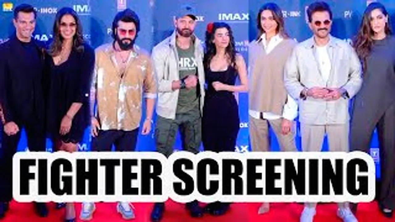 Hrithik Roshan-Saba Azad, Deepika Padukone, Anil Kapoor, Sonam Kapoor, Karan Singh Grover-Bipasha Basu & Celebs At Fighter Screening