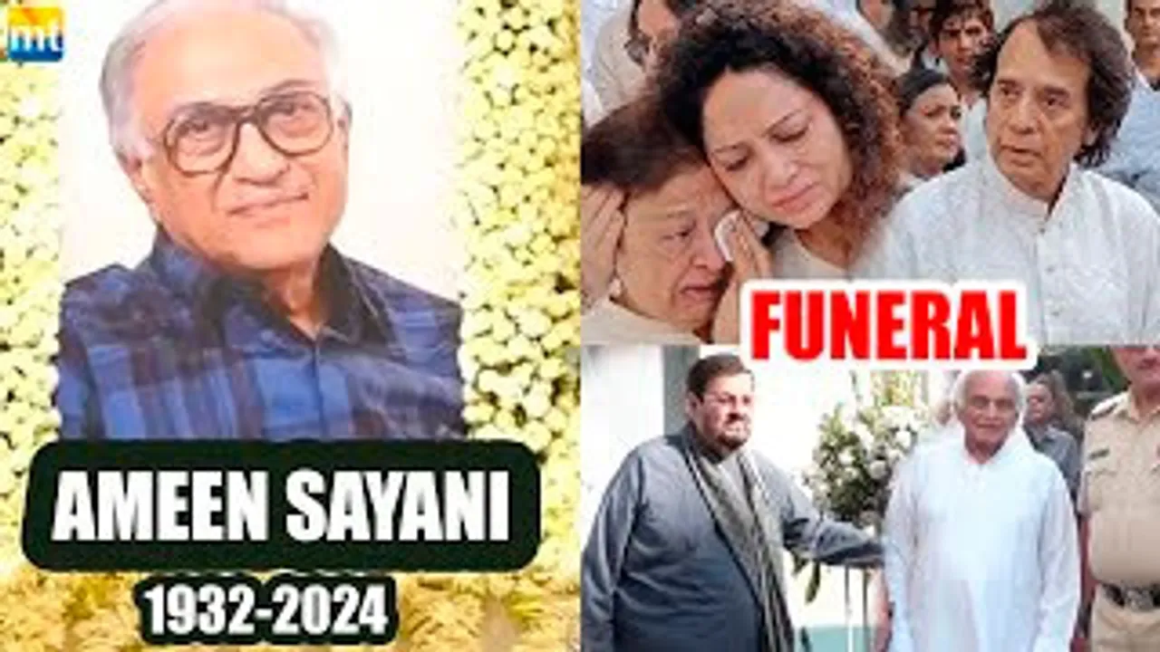 Radio Icon Ameen Sayani's FUNERAL | EMOTIONAL Zakir Hussain, Anandji, Nitin Mukesh & Family Members At the Funeral