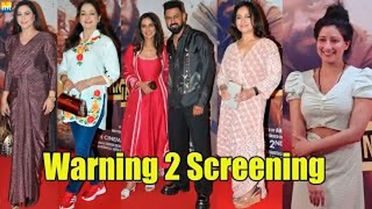 Couple Jasmin Bhasin-Aly Goni, Subhash Ghai & Celebs at Gippy Grewal's Punjabi Film Warning 2 Screening