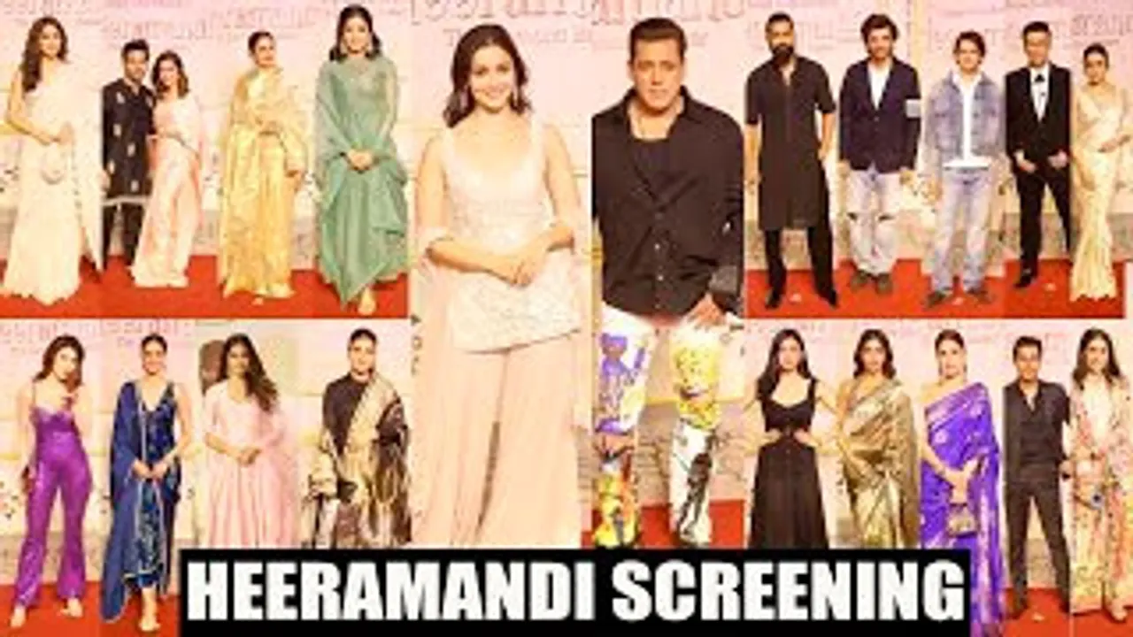 HEERAMANDI Screening - Salman Khan, Alia Bhatt, Vicky Kaushal, Ananya Panday, Mrunal Thakur, Rashmika Mandanna & Others At The Screening