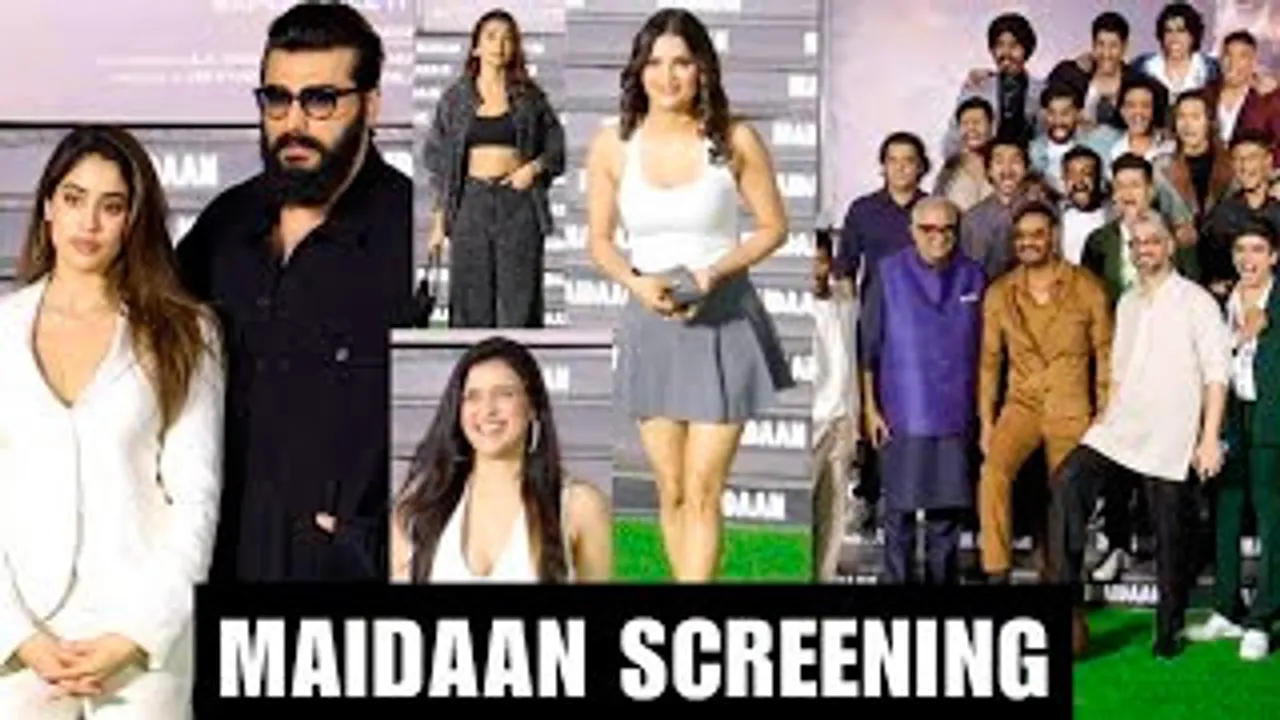 MAIDAAN Screening Uncut With Ajay Devgn, Janhvi Kapoor, Arjun Kapoor, Mannara Chopra, Pooja Hegde & Others