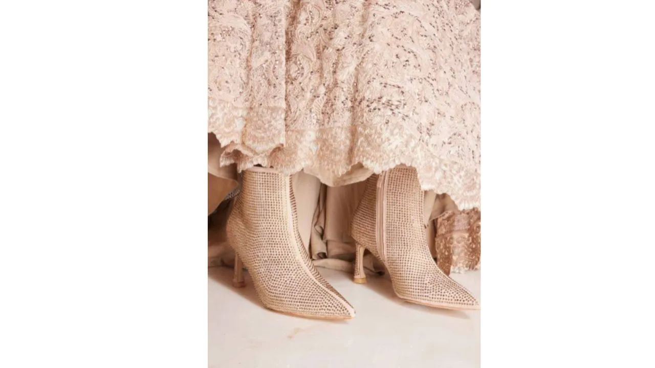 CAI Gold Glitter Boots