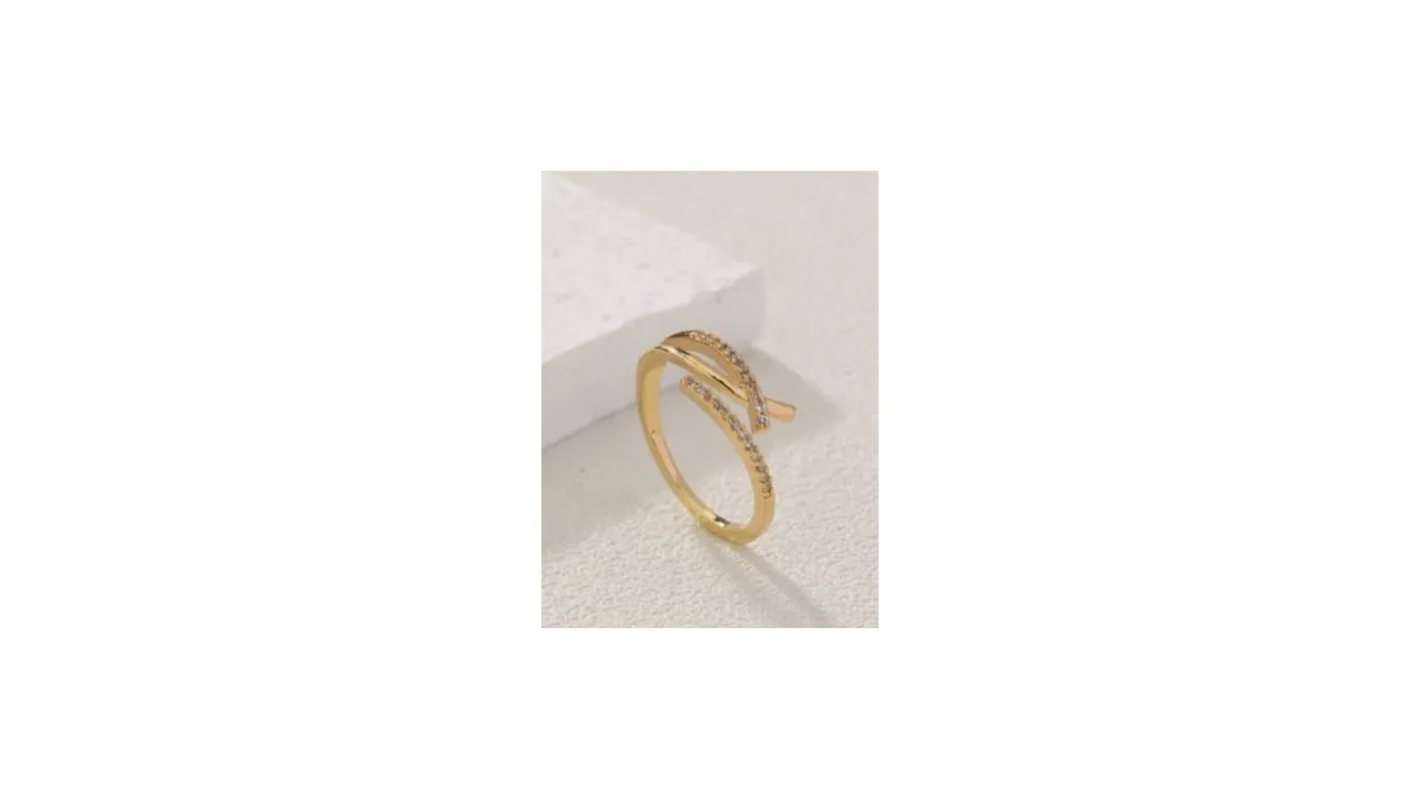 VIEN Gold-Plated CZ-Studded Finger Rings