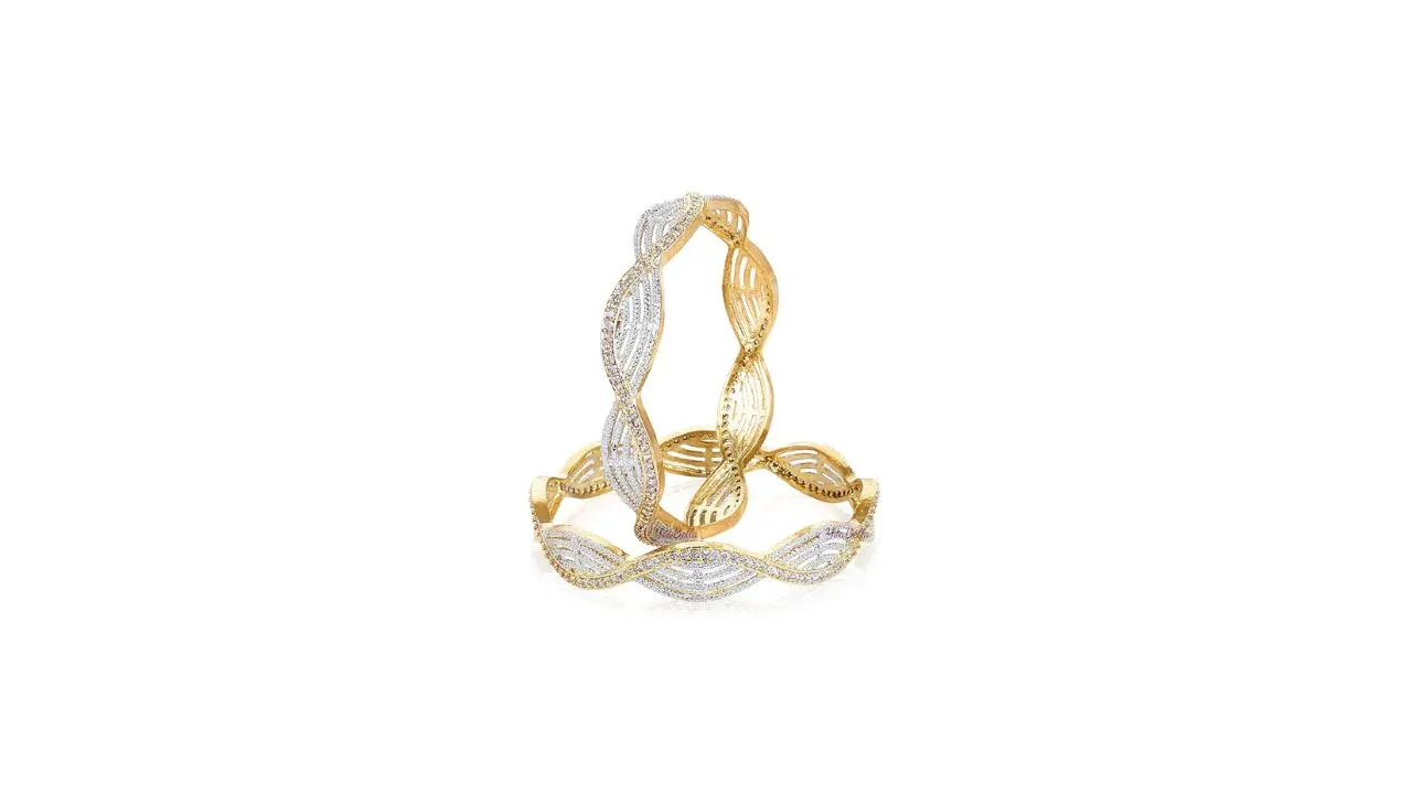 YouBella American Diamond Gold Kangan
