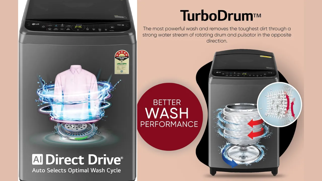 LG 9.0 Kg, 5 Star, AI Direct Drive Technology, Steam Wash for Allergy Removal, Fully-Automatic Top Loading Washing Machine