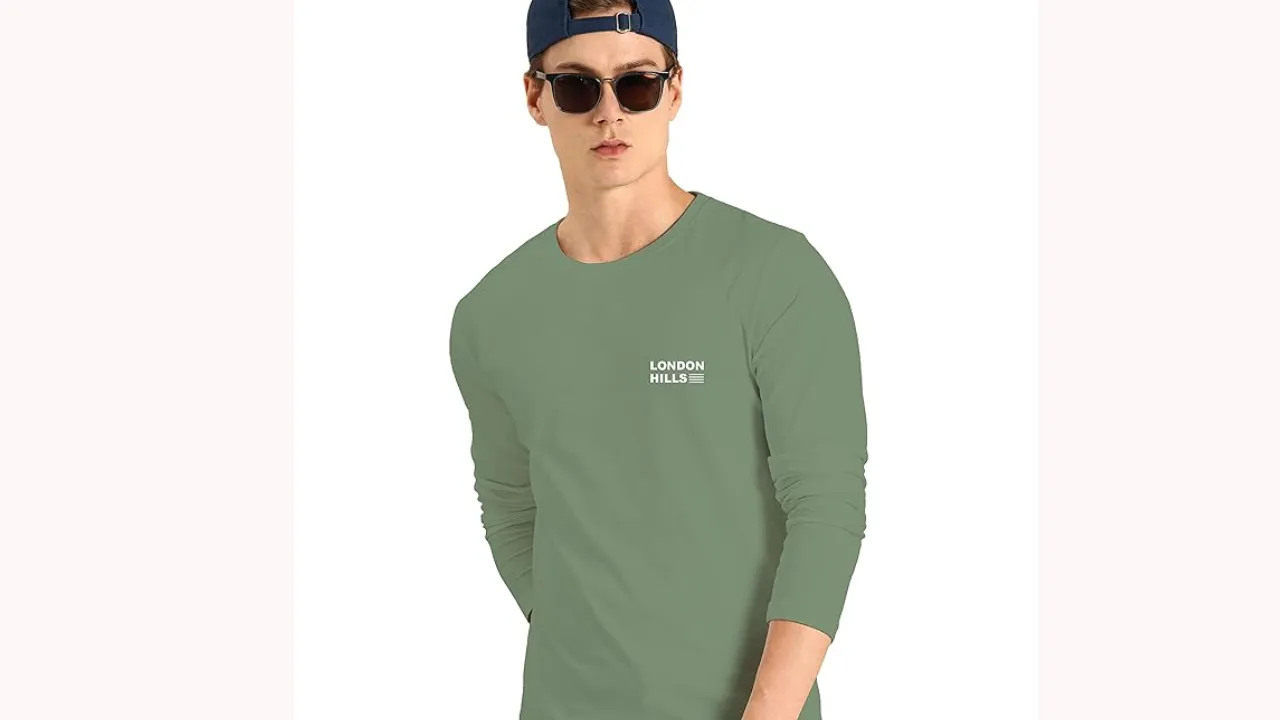 London Hills Men Printed Round Neck Full Sleeve Regular Fit T-Shirt