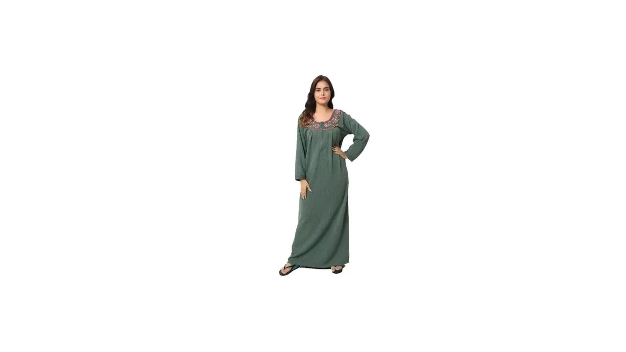 Onekbhalo Women's Woolen Winter Nighty