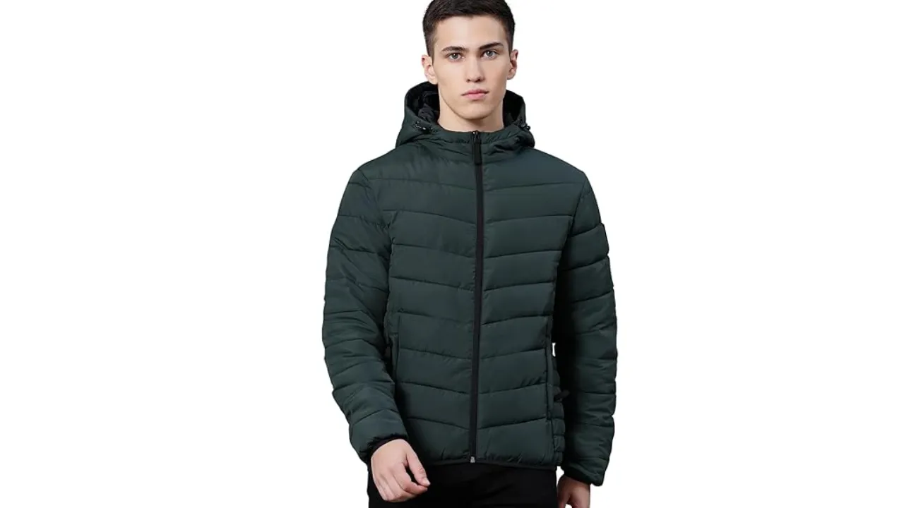 Red Tape Polyester Standard Length Hooded Jacket For Men