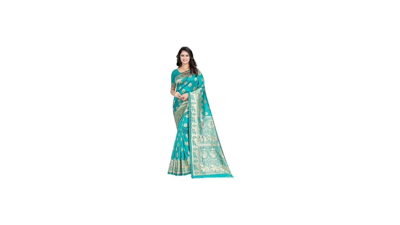 C J Enterprise Women's Kanjivaram Silk Saree