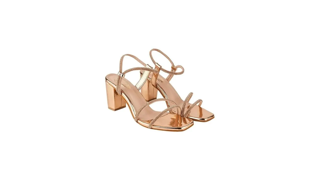 Shoetopia Embellished Rhinestones Strap Heels