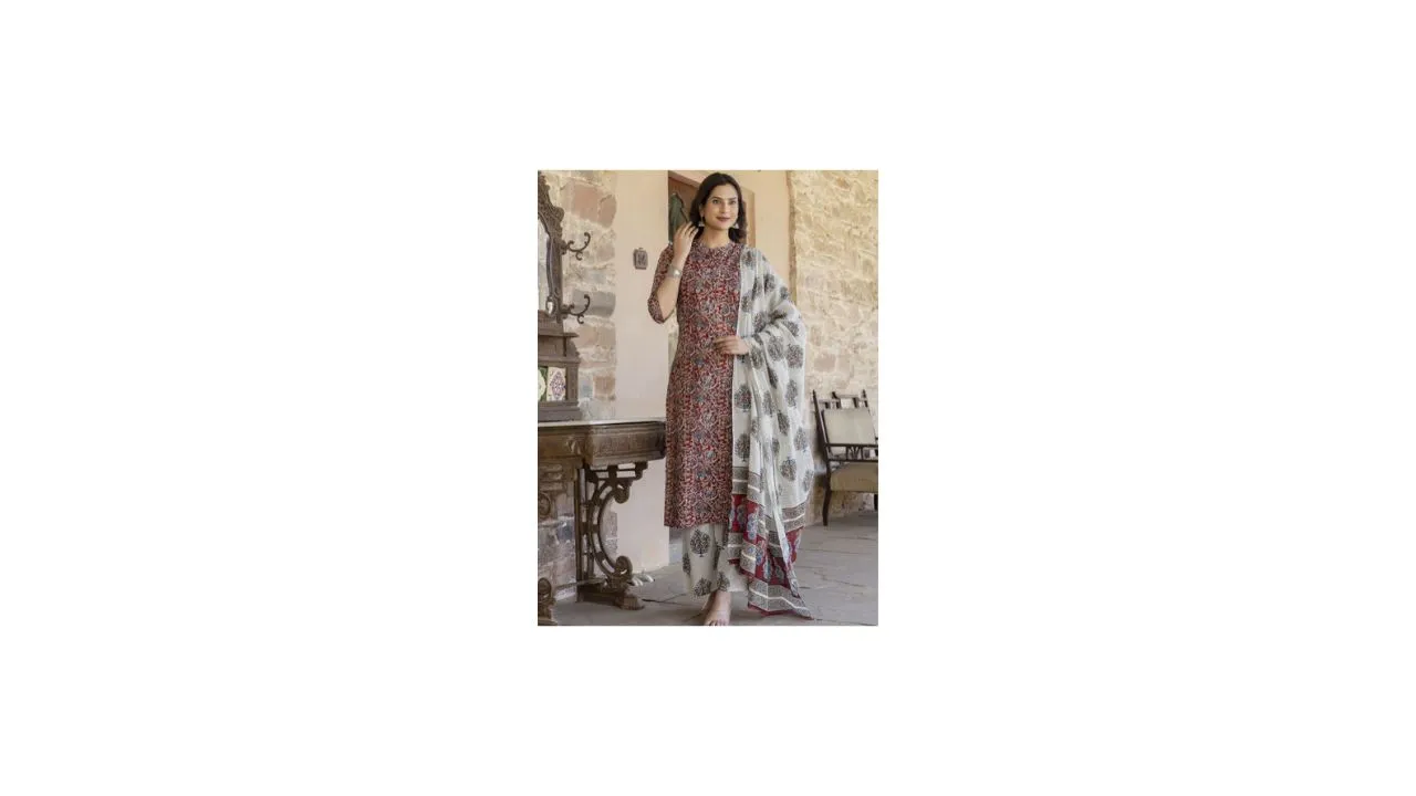Nayo Printed Kurta with Palazzos & Dupatta