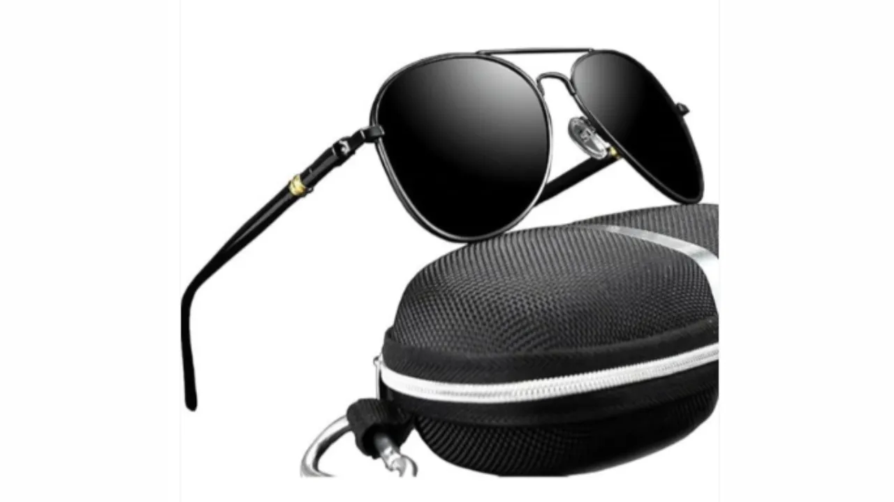 Unisex Aviator Sunglasses with Polarised and UV Protected Lens