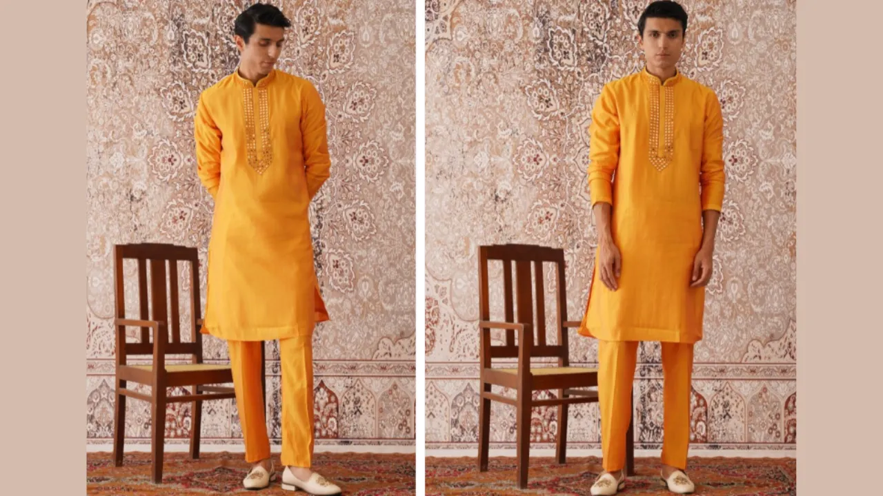 KALPRAAG Haldi Mirror Embroidered Kurta Set