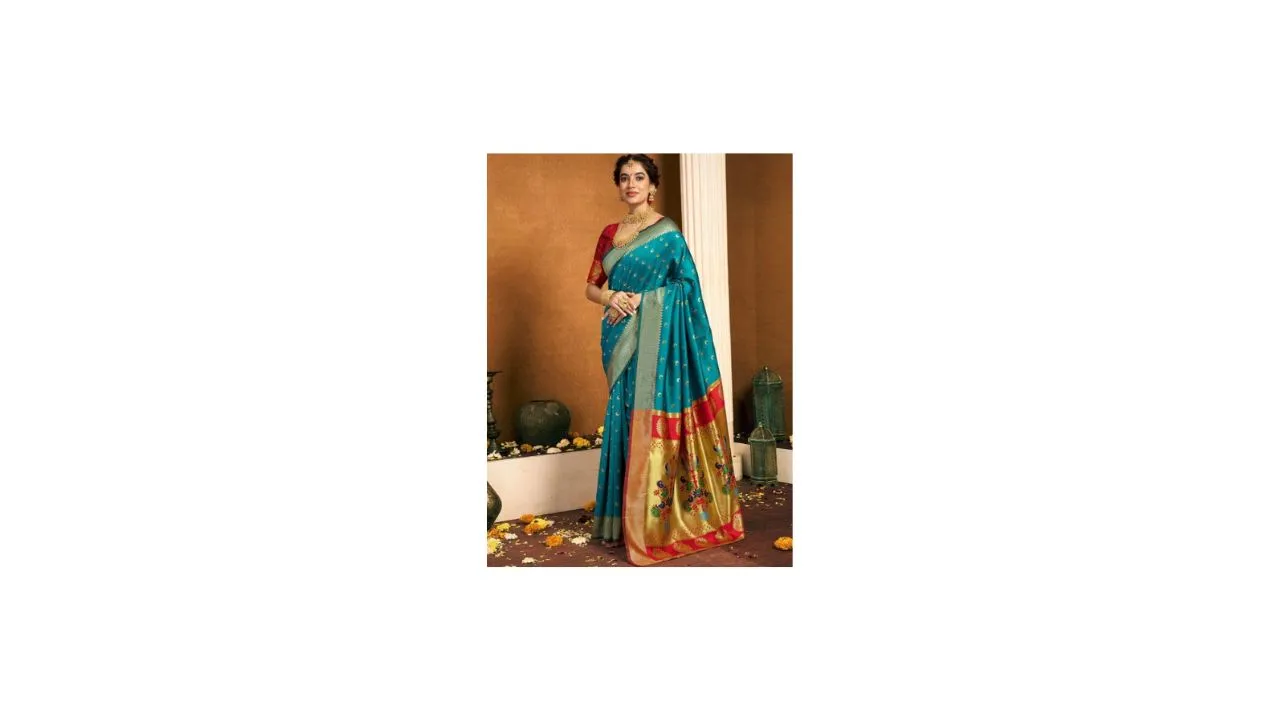 KALINI Woven Design Zari Paithani Saree